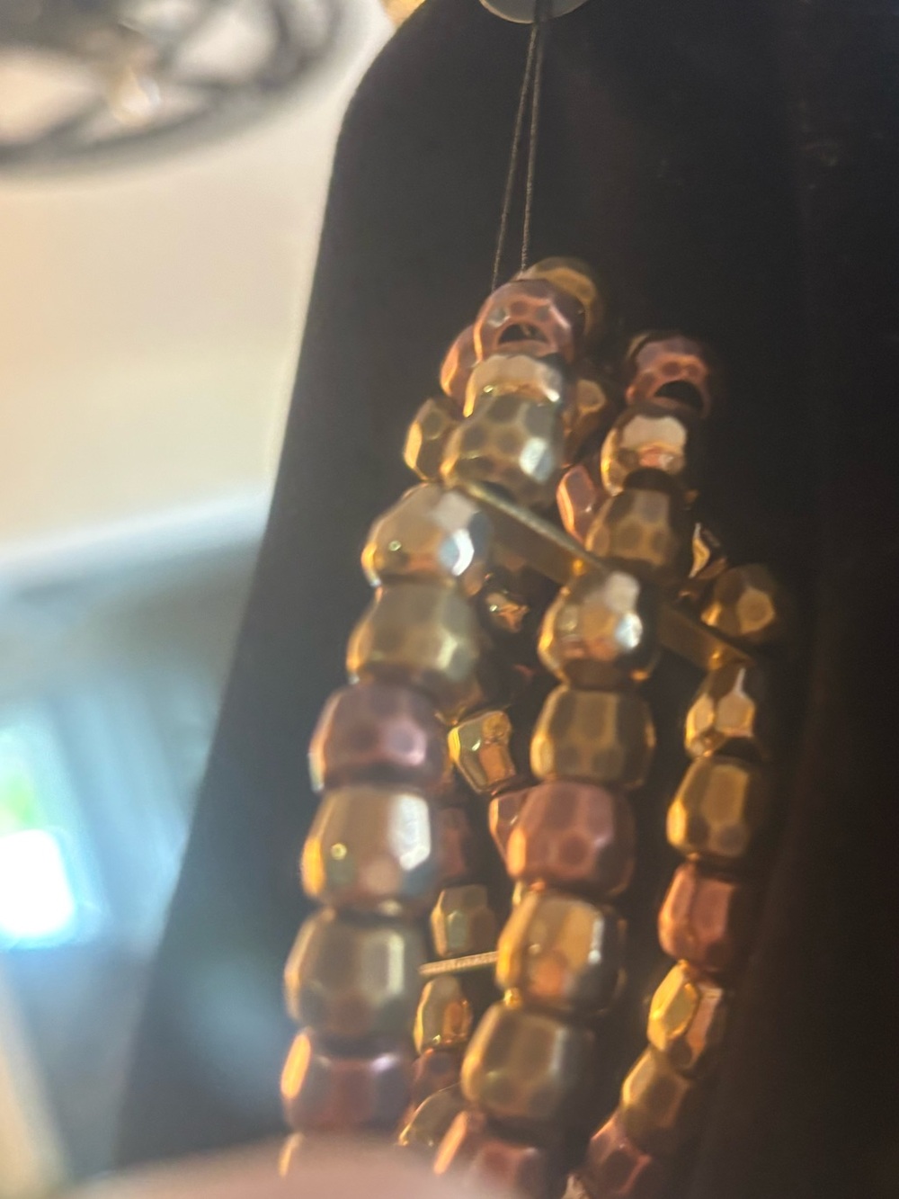 Gold and Rose Bead Stretch Bracelet Set - Women Jewelry